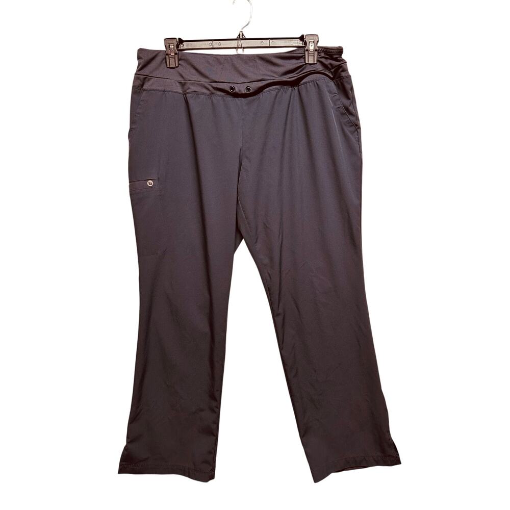 Barco One Women's Scrub Pants Dark Gray/Blue Size XLP No Drawstring Extra Pocket